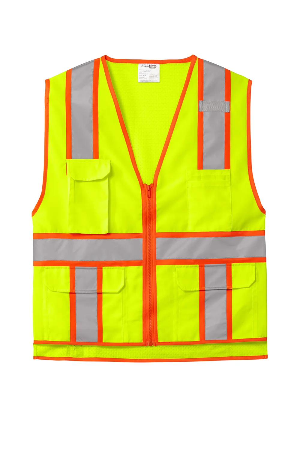 Alternative view of ANSI 107 Class 2 Surveyor Zippered Two-Tone Vest
